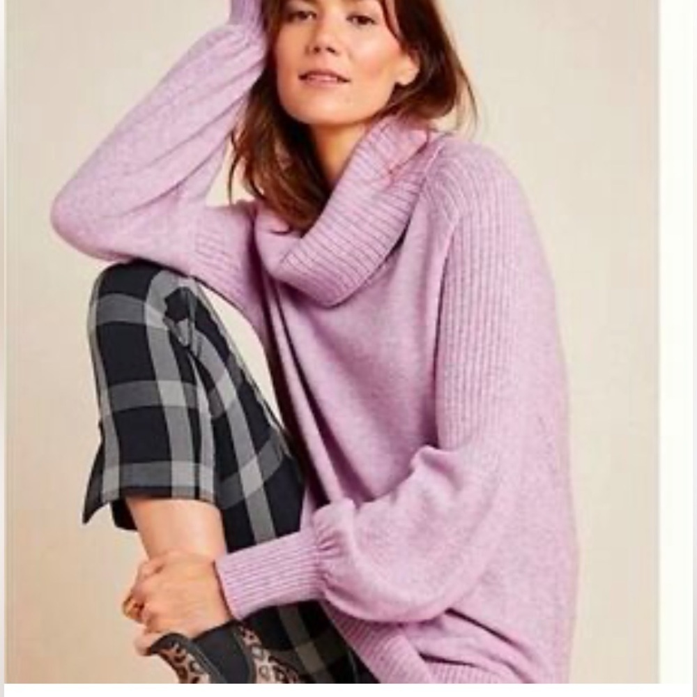 Anthropologie Paloma cowl neck sweater lavender relaxed fit Small